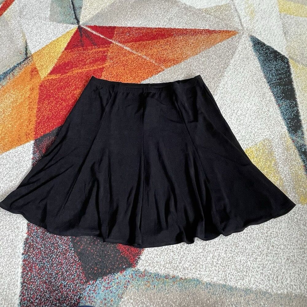Chico’s Travelers Jordana Skirt Black Pull On Flare Swing Womens 4 US 20/22 NWT